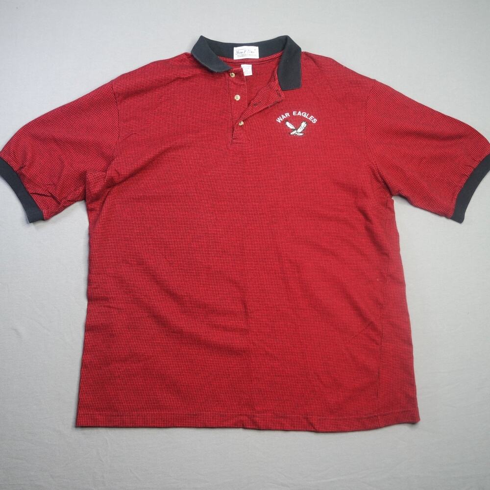 Vintage Sea Palms by Hartwell USA Made War Eagles Men’s Polo Shirt Size XL Black